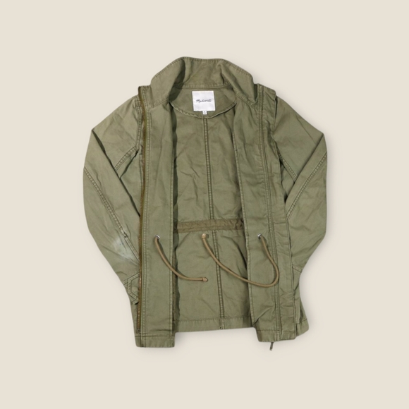 Madewell Jacket Women’s SZ XS Military Green Full Zip Four Pocket - Picture 4 of 9